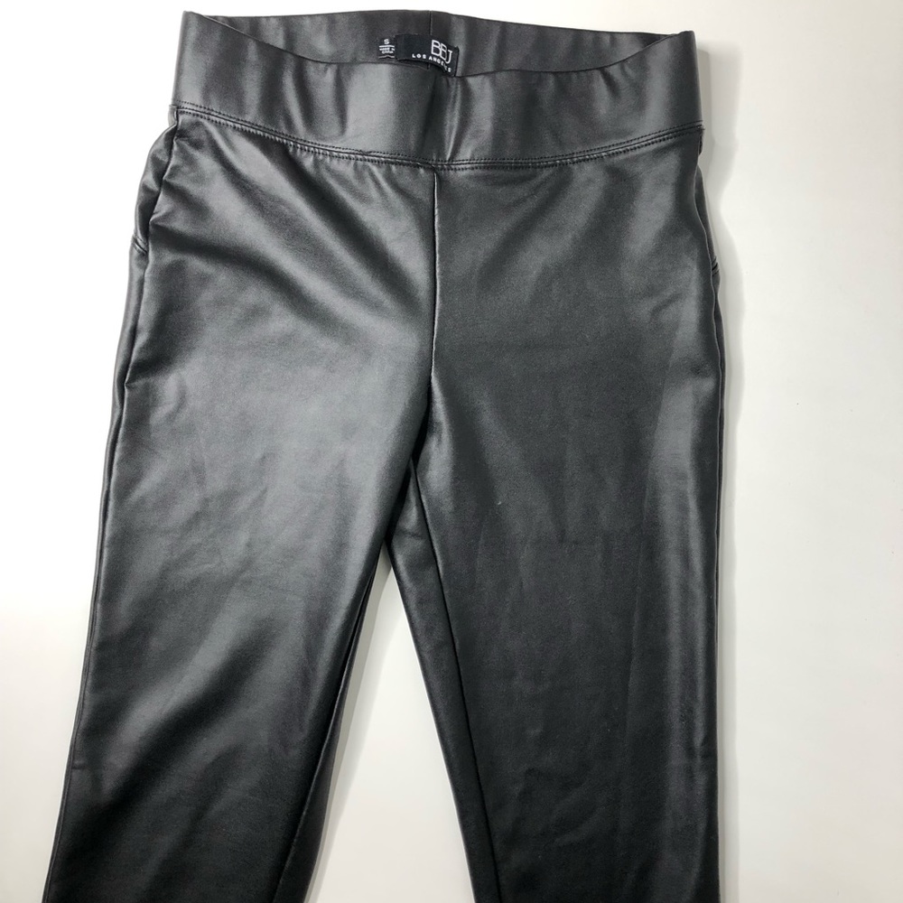 Black Faux Leather Mid-Rise Legging Size Small